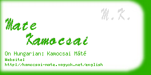 mate kamocsai business card