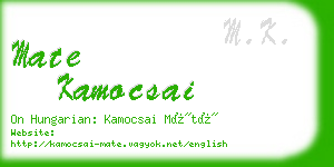 mate kamocsai business card